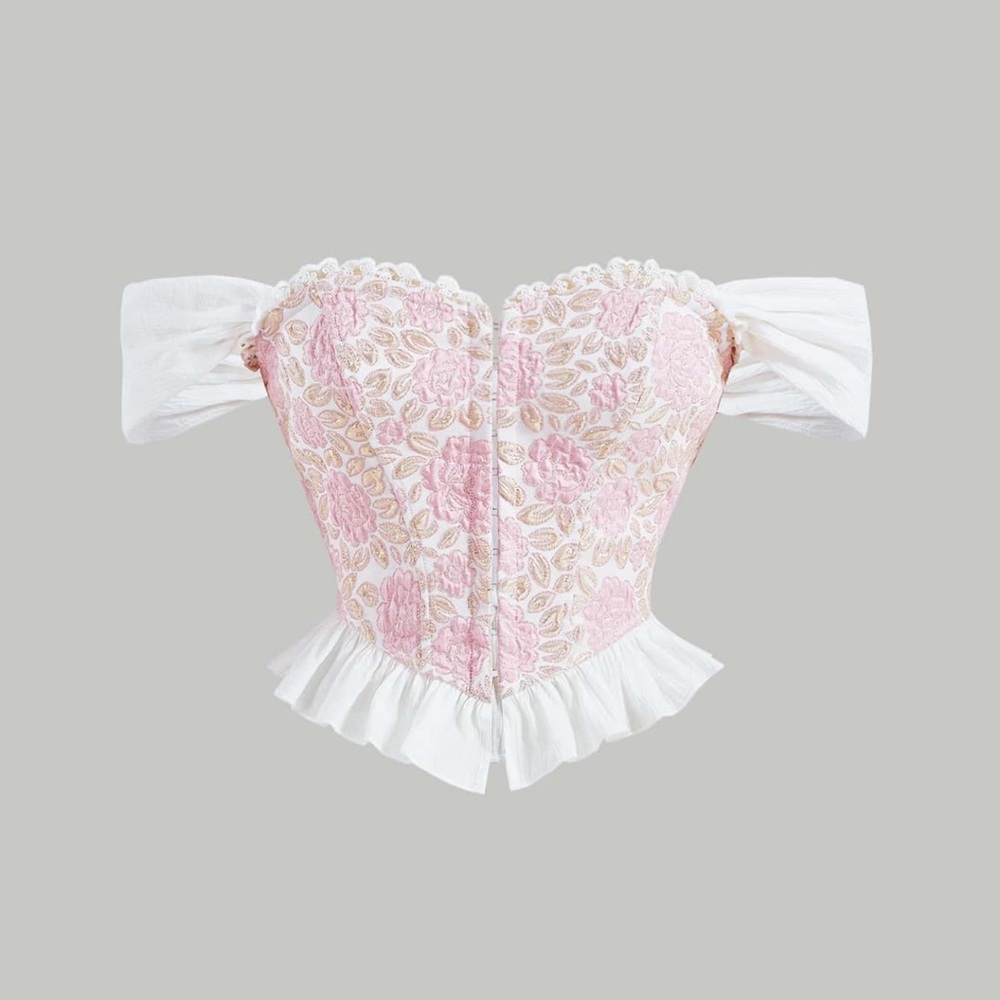 SHEIN Pink and White Floral Camisole